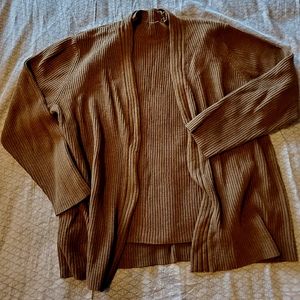 Chocolate Brown Rib-Knit 2-Piece Sweater Set